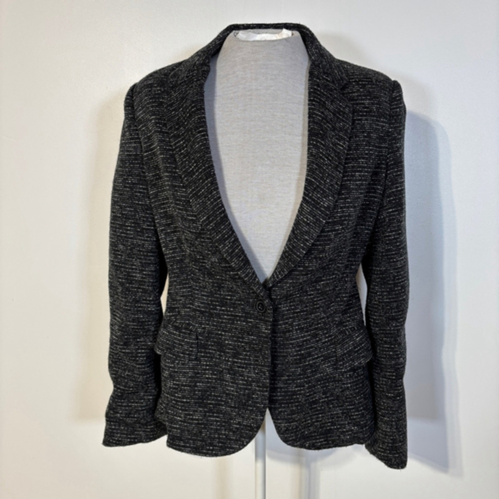 Anthropologie Cartonnier Blazer Women’s Medium Black White Marled Pockets